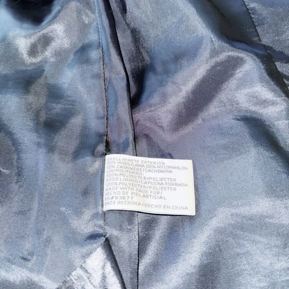 St. John’s Bay Women Wool Cashmere Blend Car Coat Hooded Peacoat Charcoal Gray M - Picture 10 of 16